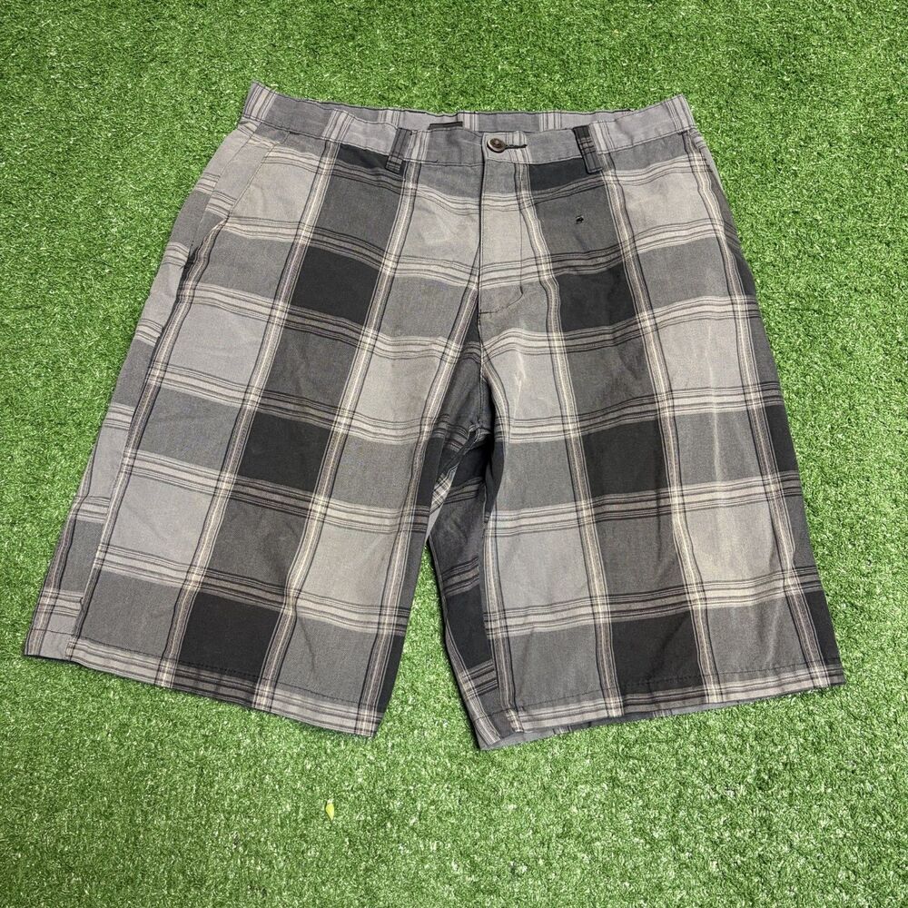 Burnside Men’s Plaid Shorts 32 Gray Casual Cotton Summer Wear